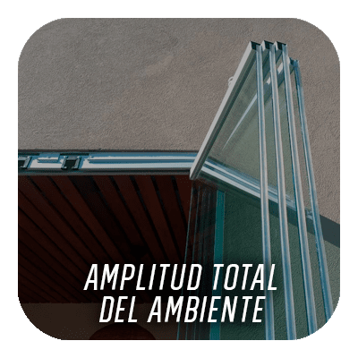 Cerramiento de vidrio plegable con apertura total