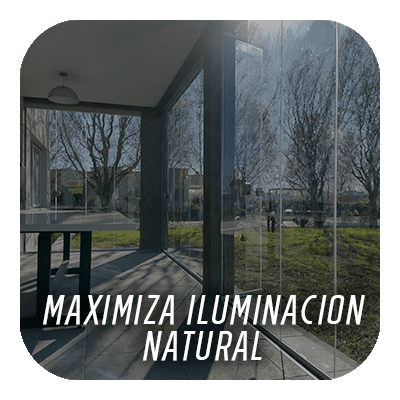 Paño fijo de vidrio con máxima iluminación natural