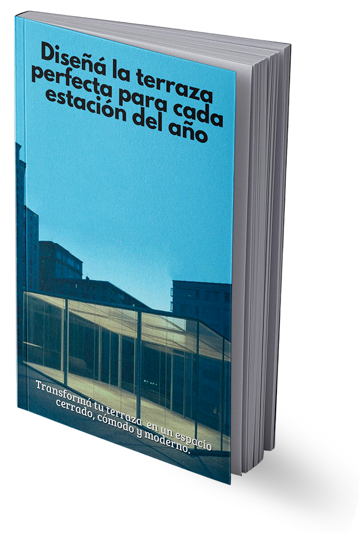 Mockup de la Guía PDF de Cerramientos para tu terraza